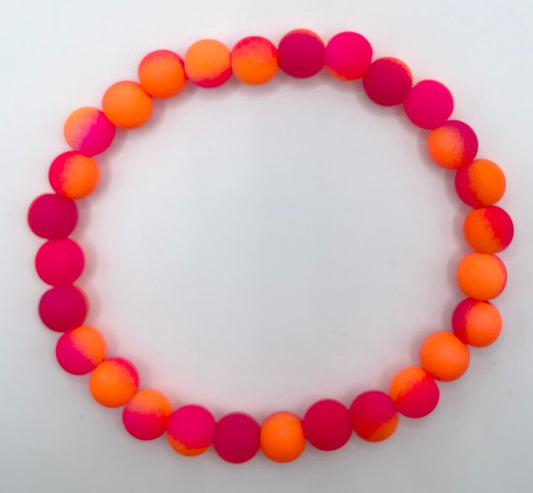 Orange/Pink Beaded Bracelet