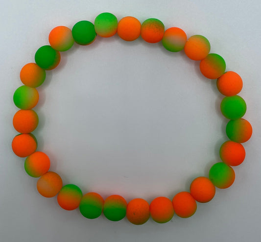 Orange/Green Beaded Bracelet