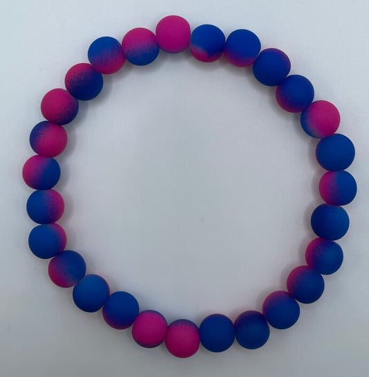 Blue/Pink Beaded Bracelet