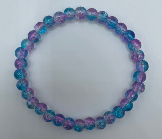 Cotton Candy Glass Beaded Bracelet