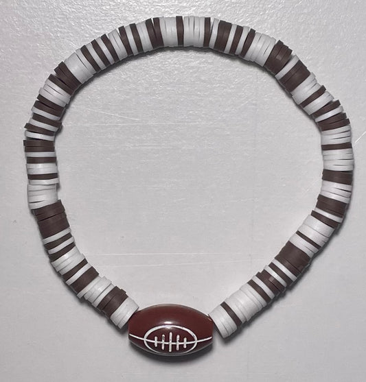 Football Clay Beaded Bracelet