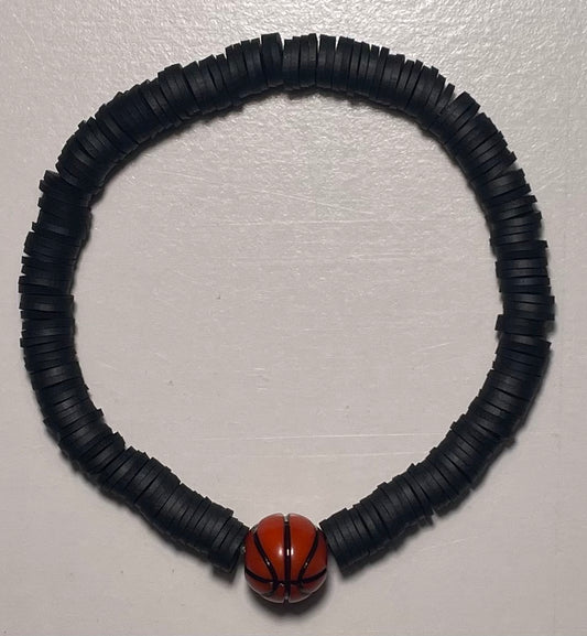 Basketball Clay Beaded Bracelet