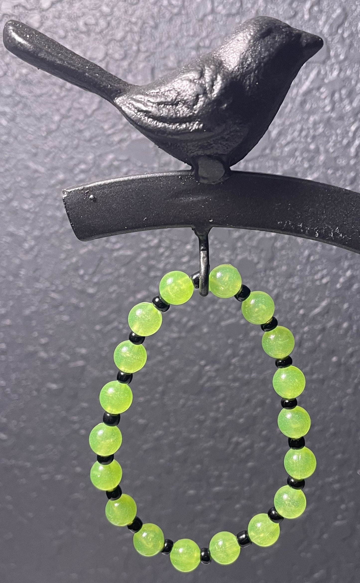 Light Green & Black Beaded Bracelet