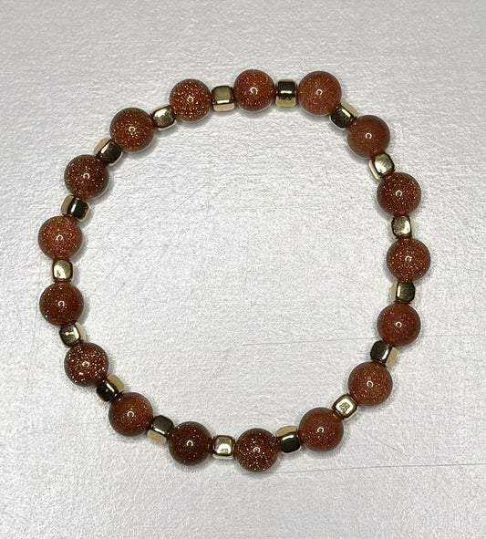 Dark Brown Sugar Glass Beaded Bracelet