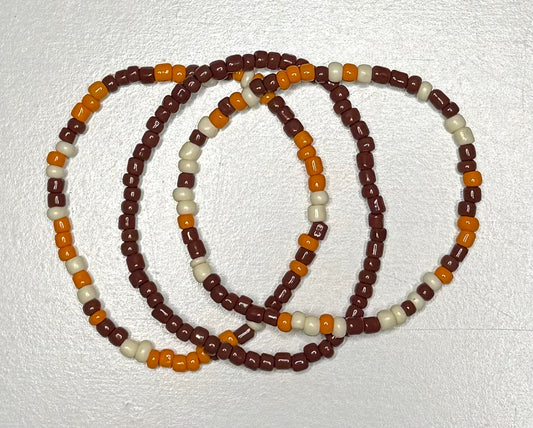 Brown Mix Glass Stacker Bracelets